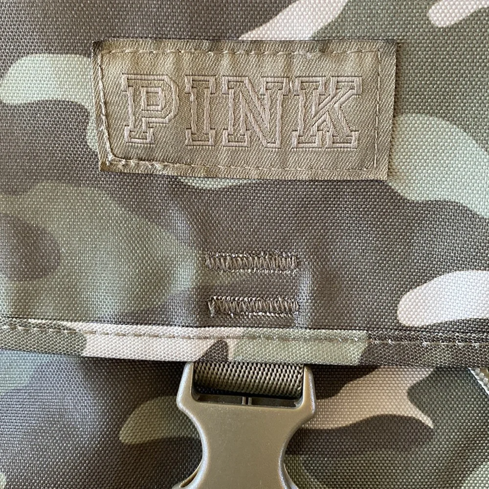 PINK Victoria Secret Green Camo Backpack 10.5” High